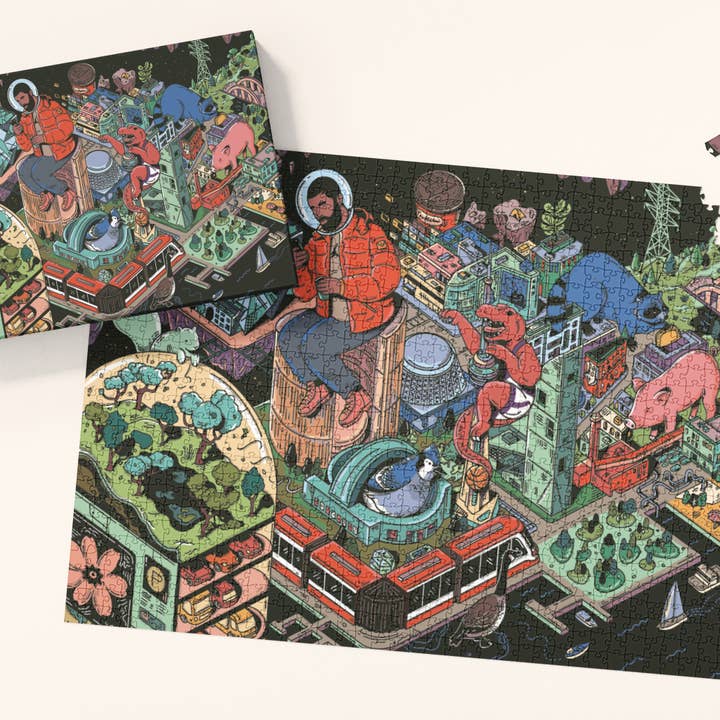 Mango Puzzles - Wholesale Puzzle - Adult - Space Jam Toronto | 1000-piece Puzzle for Adults | Artwork by Kathleen Fu1