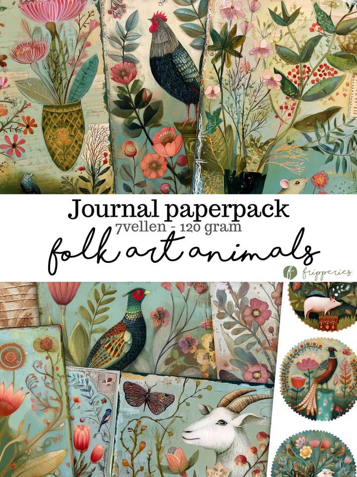 Animaux d'art populaire | Journal Paperpack Fripperies pour la vente par Fripperies