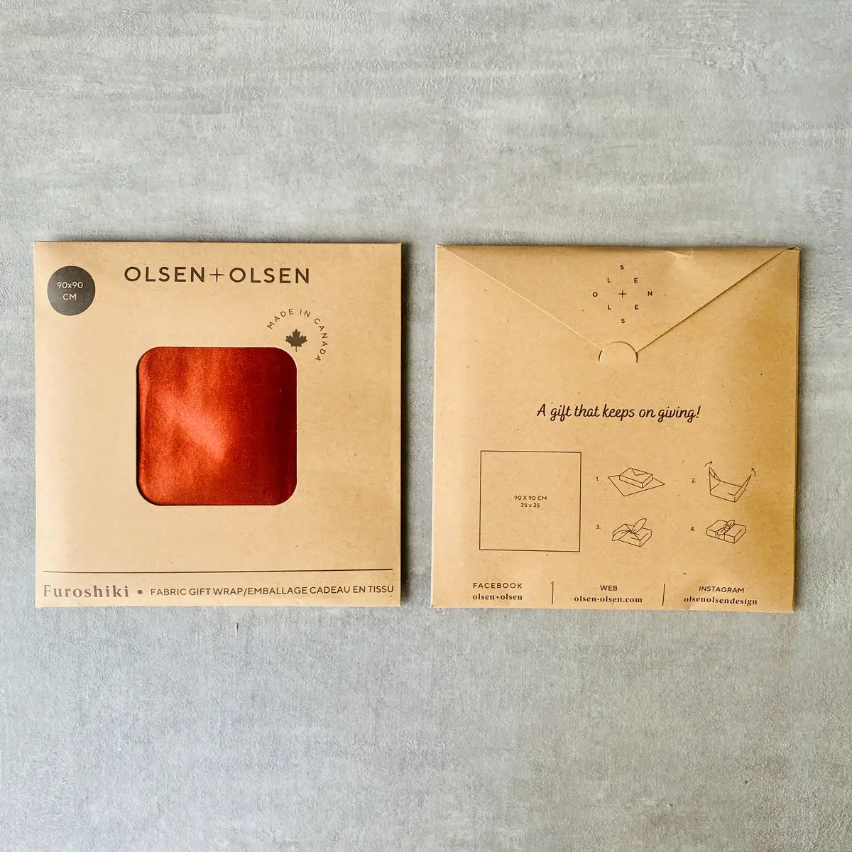 OLSEN+OLSEN - Wholesale Flat Wrap - Furoshiki - Silky gift wrapping - Copper1