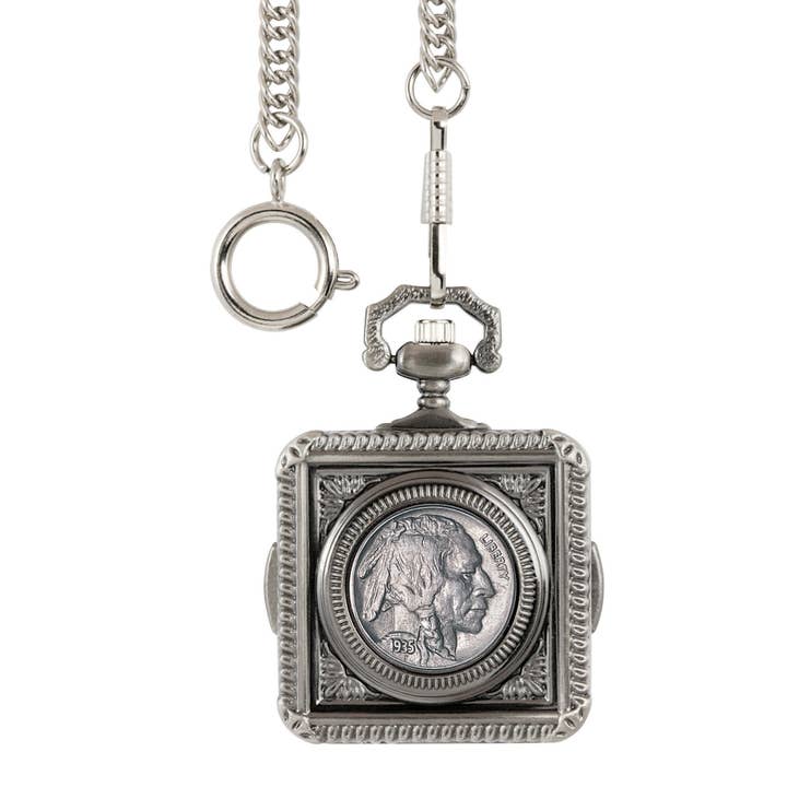 Buffalo Nickel Coin Pocket Watch for wholesale by American Coin Treasures