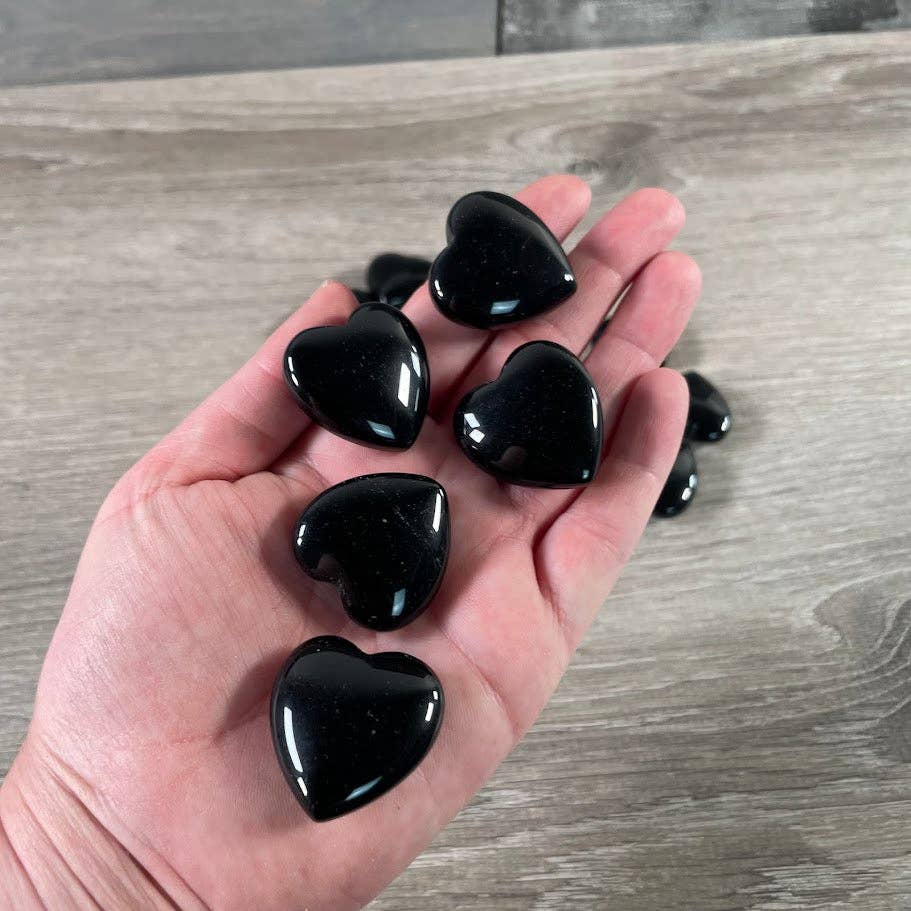 Keystone Crystals - Wholesale Spiritual Stone/Crystal - Obsidian Pocket Hearts – Black Crystal Hearts for Retailers2