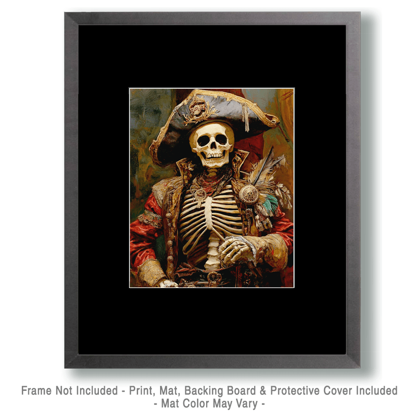 Mowbi - Wholesale Art Print - Putrid Paul the Pirate - Skull & Skeleton Art Prints - 8"x10" Art Print for 11"x14" Frame1