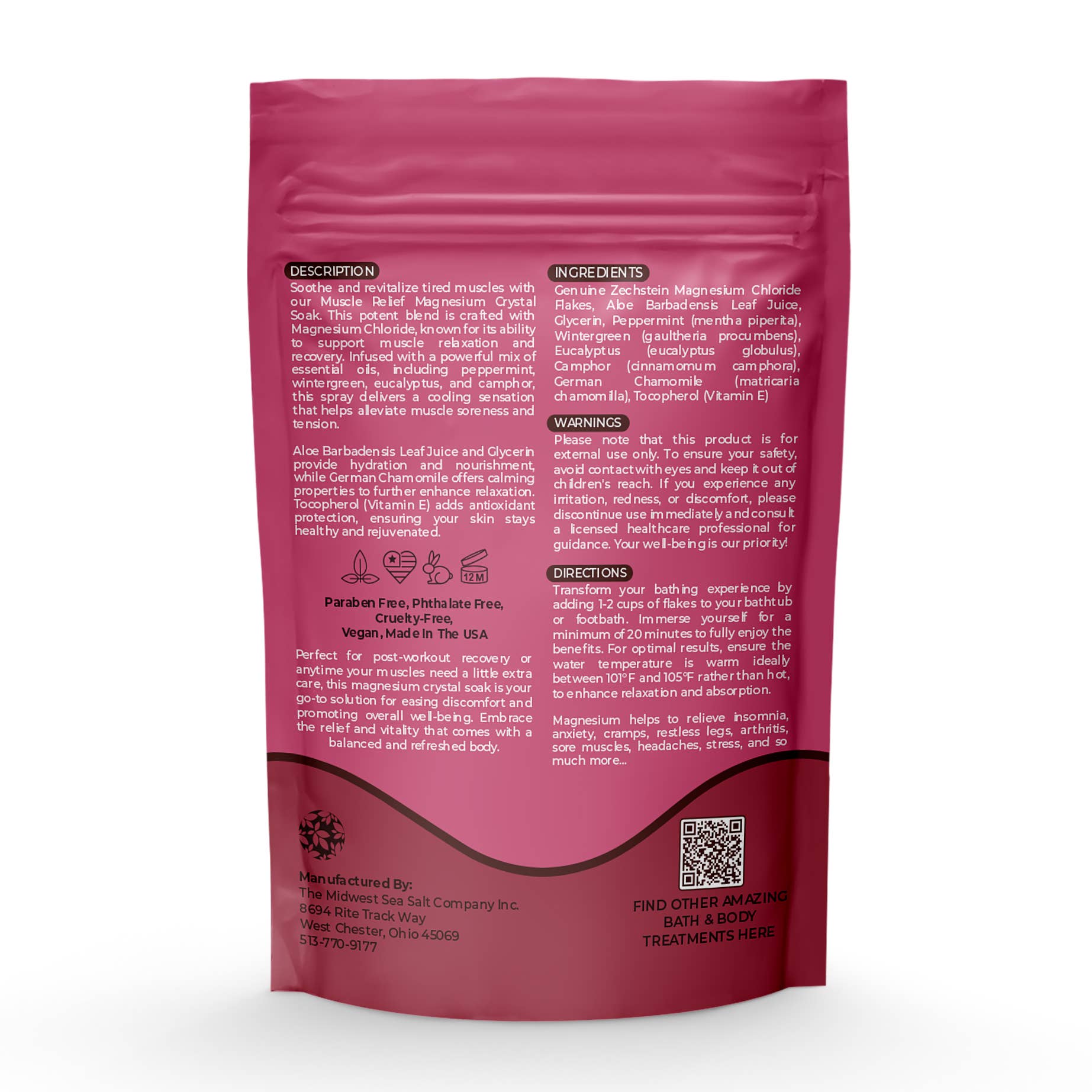 The Midwest Sea Salt Company - Wholesale Bath Salts - Magnesium Crystal Flakes Mineral Bath Soak - Calming - 20oz6