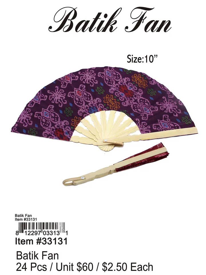Éventail en batik. pour la vente par Puka Creations