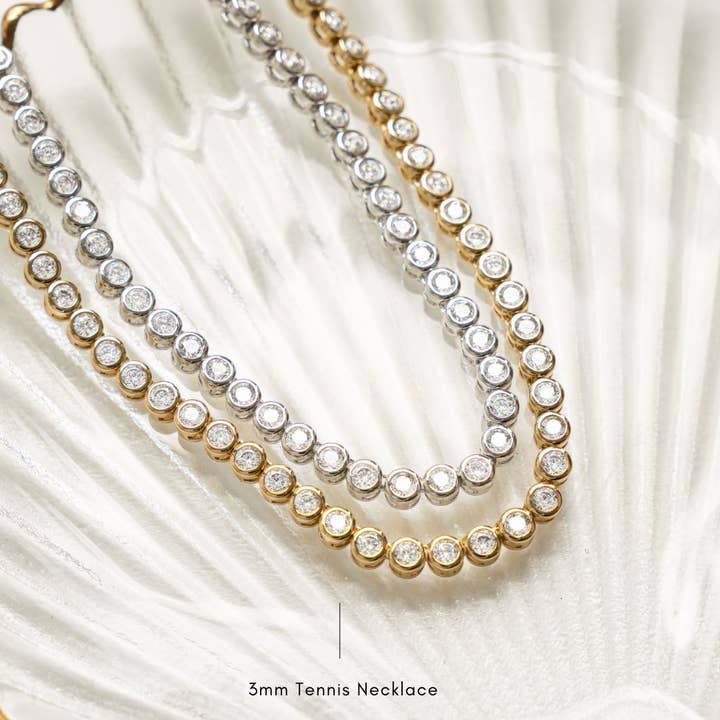 Sami Jewels - Wholesale Link & Chain Necklace - Round Bezel Tennis Necklace10