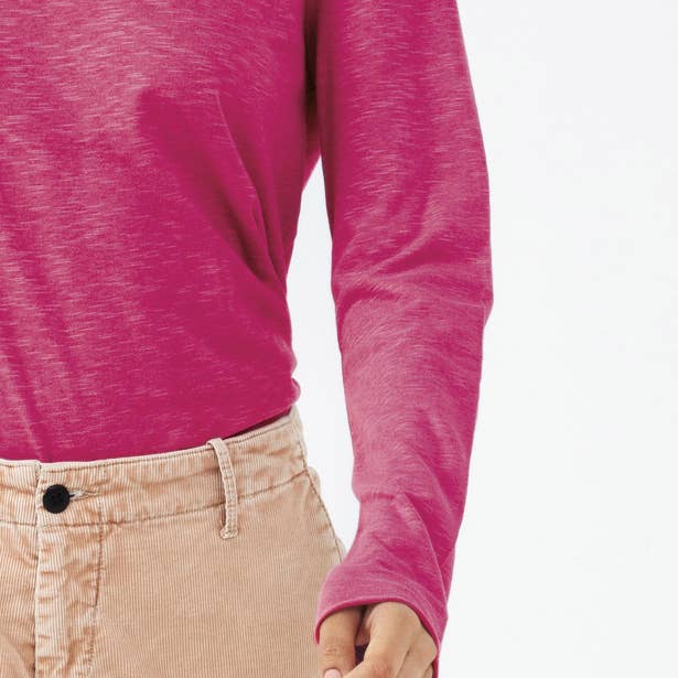 Esterella V Neck T-Shirt L/S Festival Fuchsia for wholesale by d'Els - Elsa Altaras Nasi und Nasi GbR