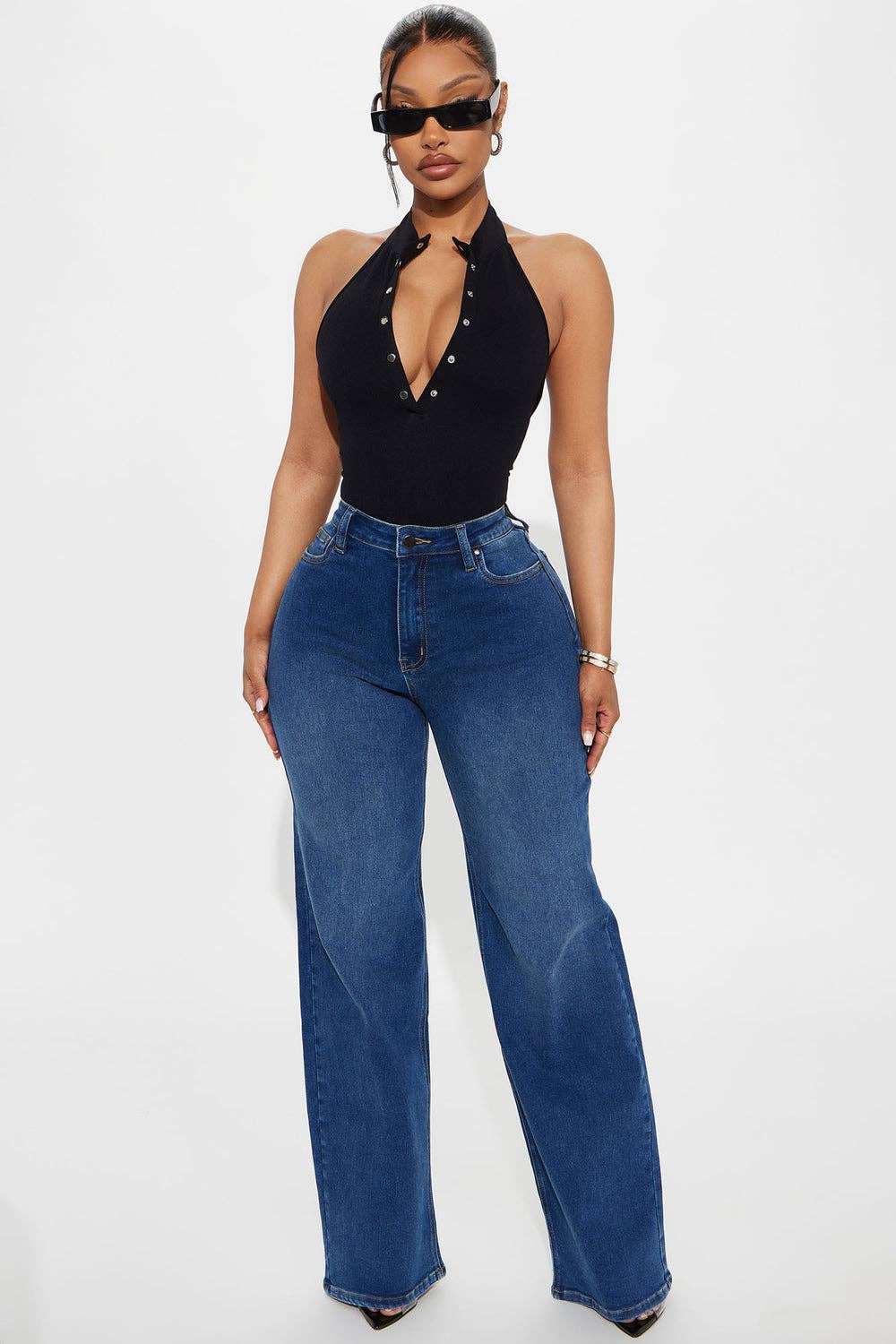 5besties inc - Wholesale One Piece Swimsuit - Women's - HIGH NECK BUTTON UP BODYSUIT3