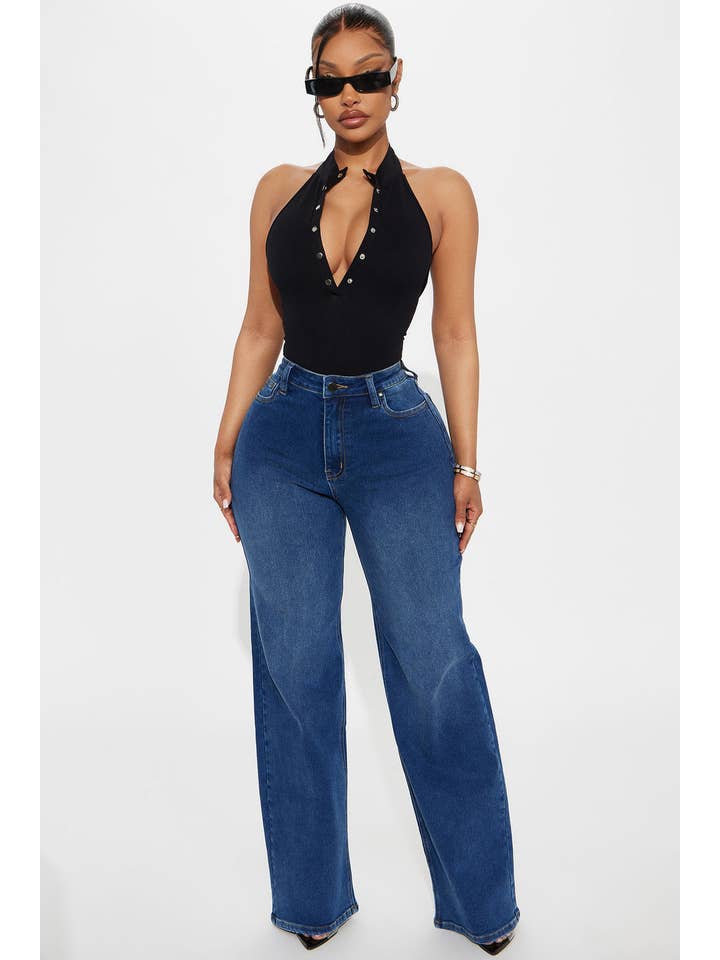 5besties inc - Wholesale One Piece Swimsuit - Women's - HIGH NECK BUTTON UP BODYSUIT3