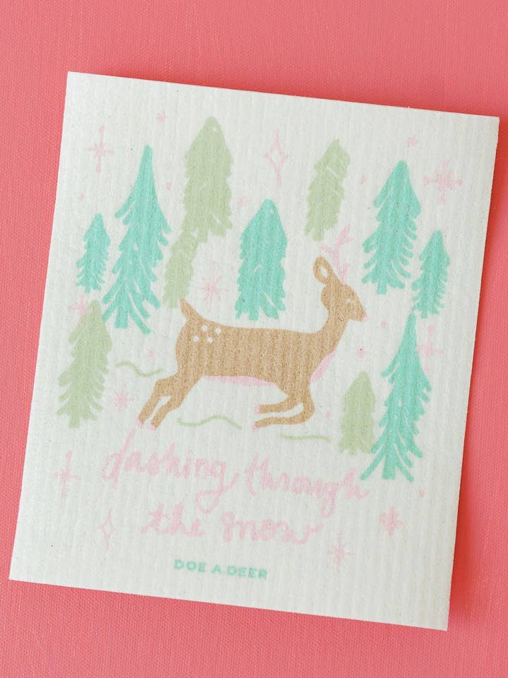 Através da Neve Pano de Cozinha Sueco por atacado de Doe A Deer