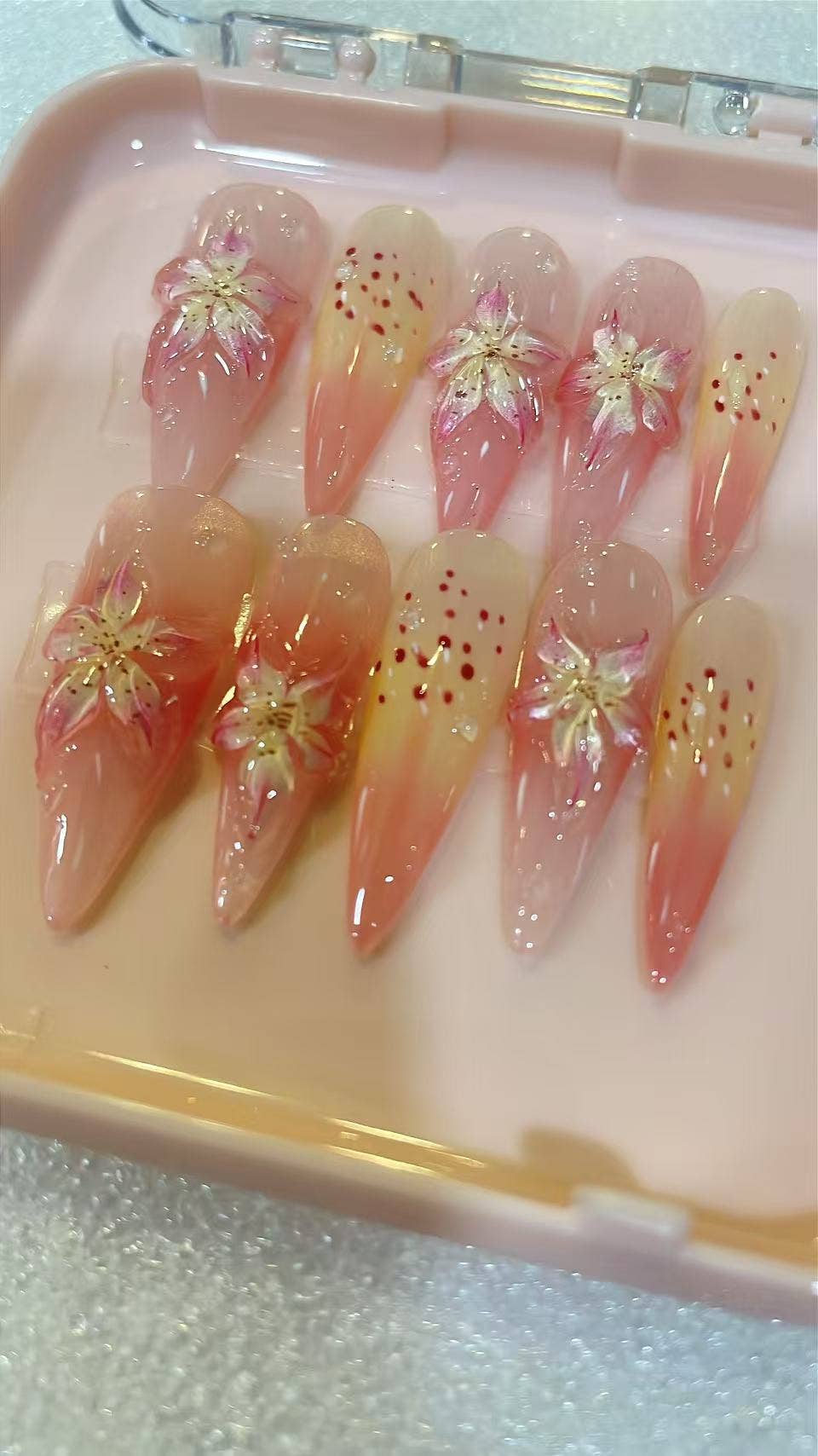 Azurenailshop - Wholesale Press-On/Fake Nails - Azurenailshop Summer 3D Flower Handmade press on 4