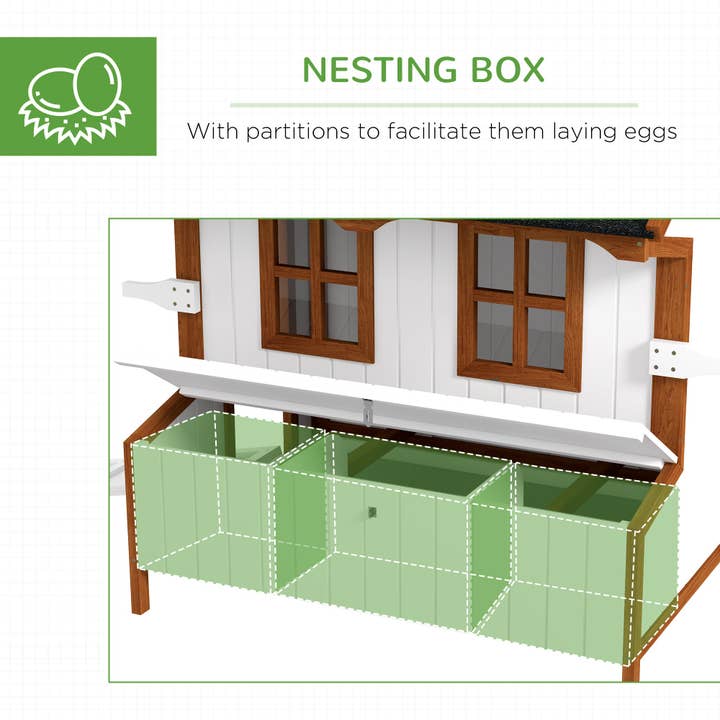 39F Inc. - Wholesale Outdoor Ornament/Decor - 47in Wooden Chicken Coop with Nesting Box and Ramp5