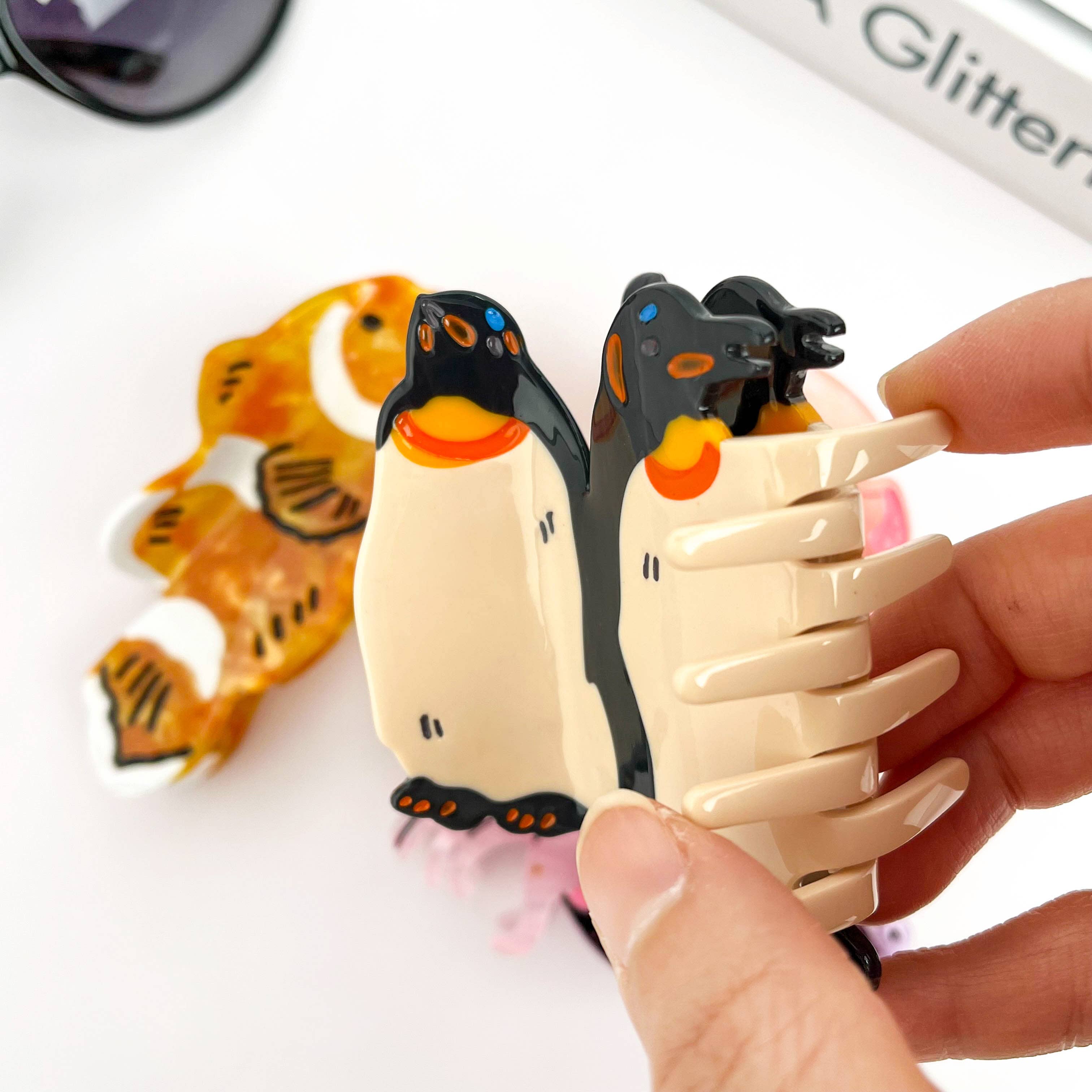 SoapElenGlen - Vendita all'ingrosso Fermaglio per capelli - Donna - Fermaglio per capelli in acetato vita marina, fermaglio a forma di calamaro e medusa.6