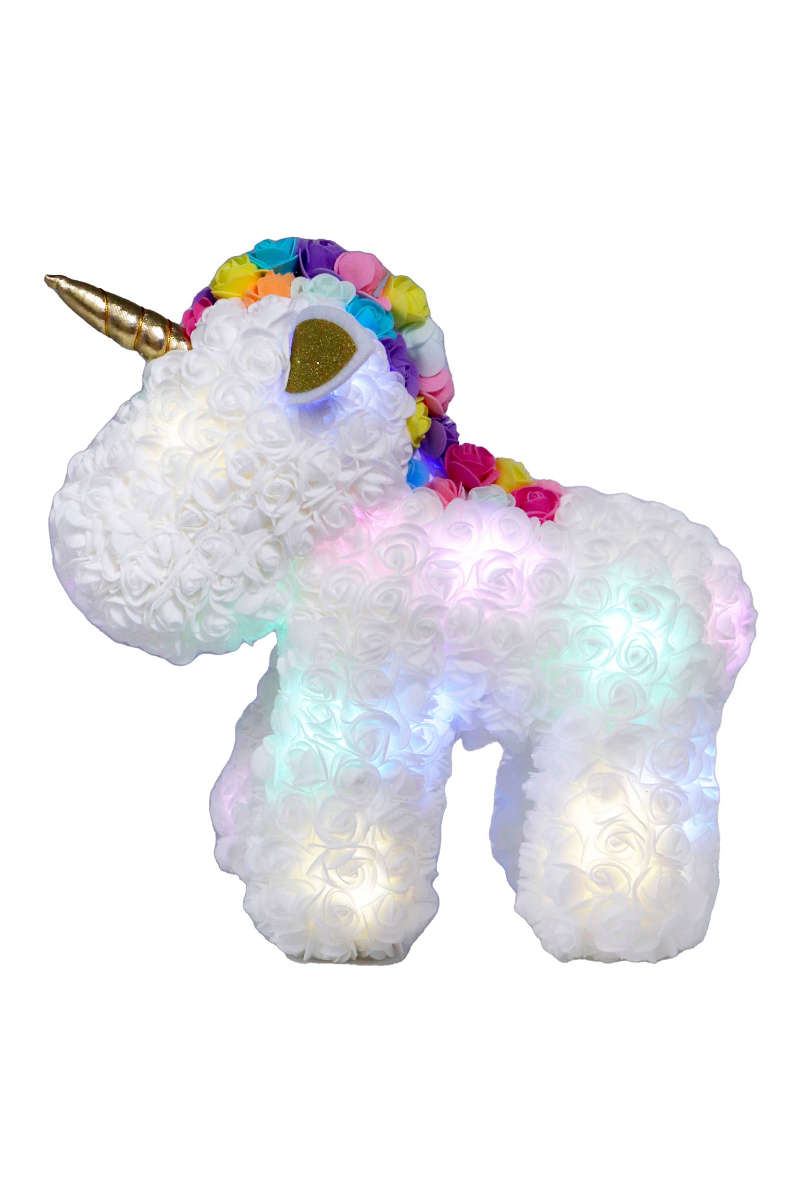 Cap Zone - Wholesale Tafelbladdecoratie - Jumbo Forever roos eenhoorn LED geschenkdoos - 35,6 cm5