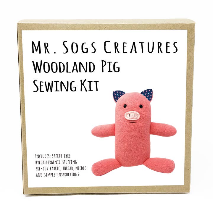 Woodland Pig DIY Plush Sewing Kit for wholesale by Mr. Sogs