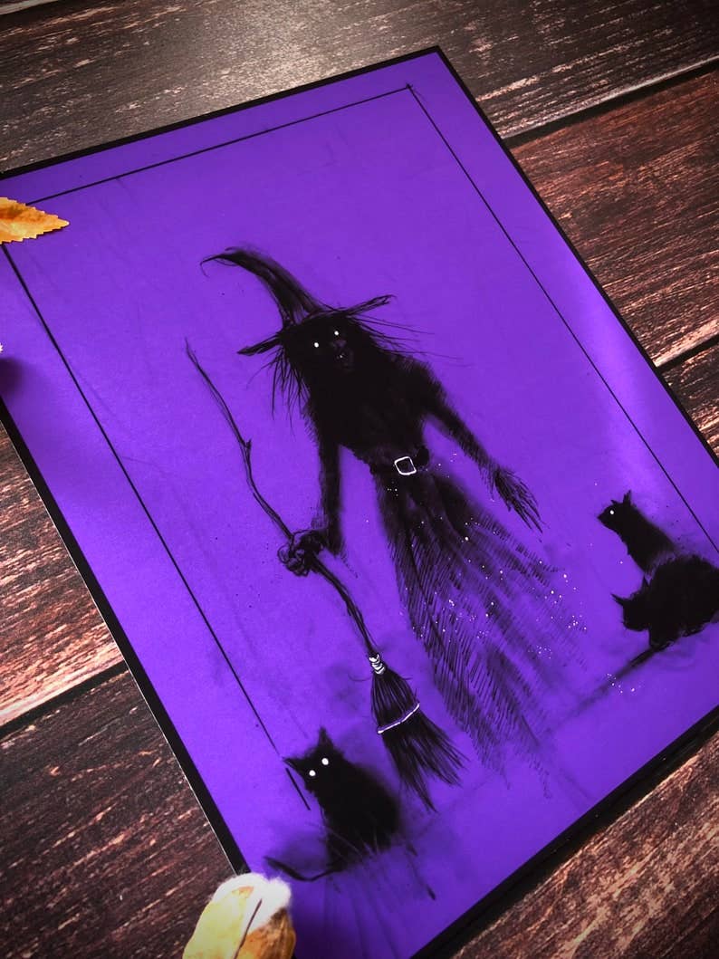 Andy Sciazko Art - Wholesale Art Print - Witch Familiar-Dark Art-Halloween Vintage1