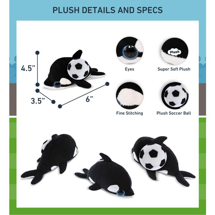 Cota Global – Großhandel Kuschel-/Plüschtier – Kind & Baby – Plüsch-Fußball - Großes Auge 6" Plüsch - Schwertwal2