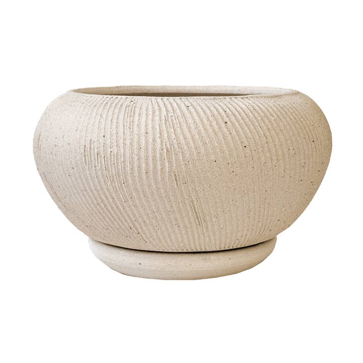 SOMBRA - Wholesale Plant Pot - Quartzite Ribbed Planter Set 0520