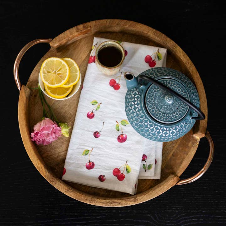 Alla Dickson Art - Wholesale Tea Towel - Cherry Towel Cherries Tea Towel Cherry Pattern Kitchen Towel5