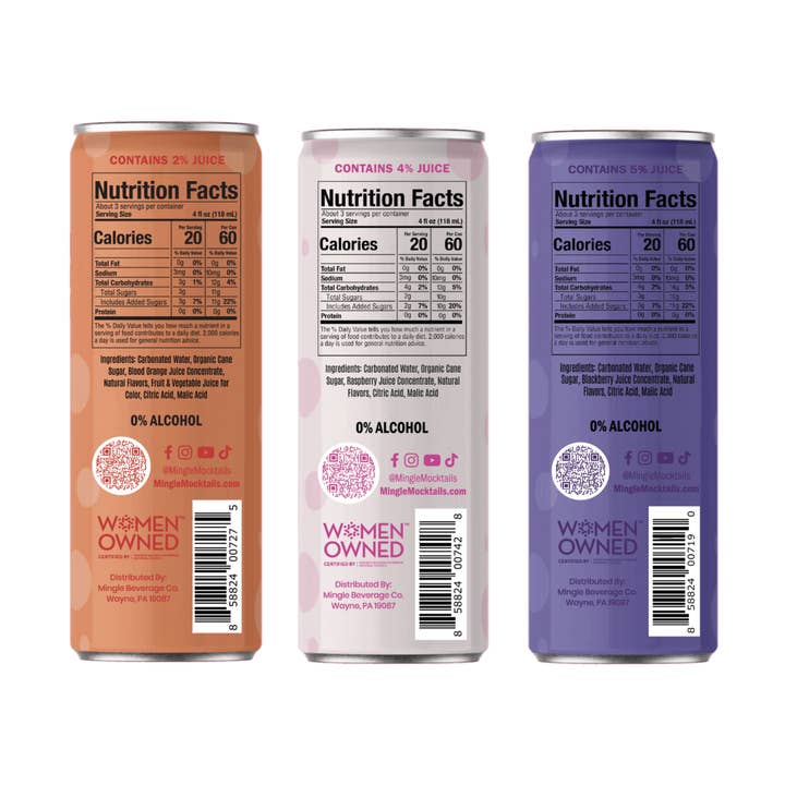 Mingle Mocktails - Wholesale Non-Alcoholic Aperitif/Mocktail - Mingle Non-Alcoholic Mocktails Sparkler Pack 24 Can Variety