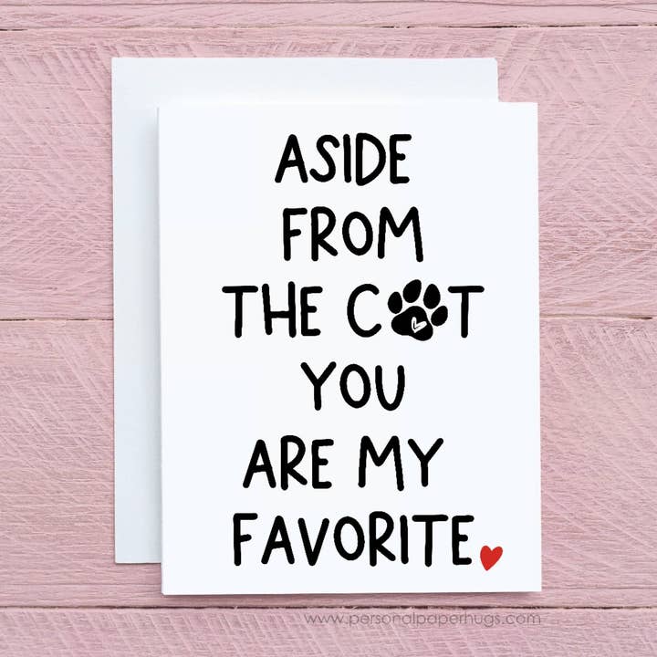Carte d'anniversaire Funny I Love You Carte Saint-Valentin pour amoureux des chats pour la vente par Personal Paper Hugs