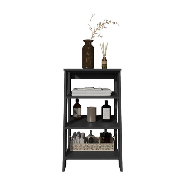 TUHOME FURNITURE – wholesale Free-standing shelf – Bathbi 30" High 4-Tier Ladder Shelf Organizer for Bathroom, Side Table, Living room4