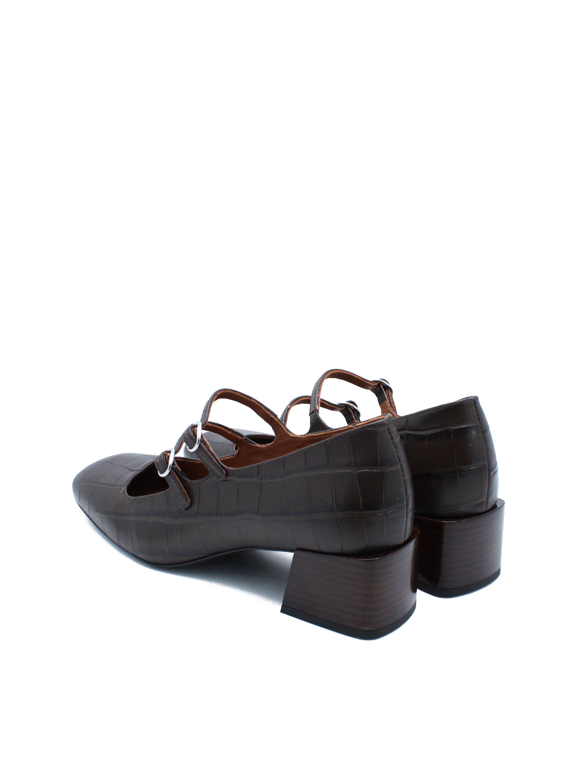 JJ HEITOR SHOES - Wholesale Low Heels - Women's - PARIS BROWN CROCO MARY JANE4