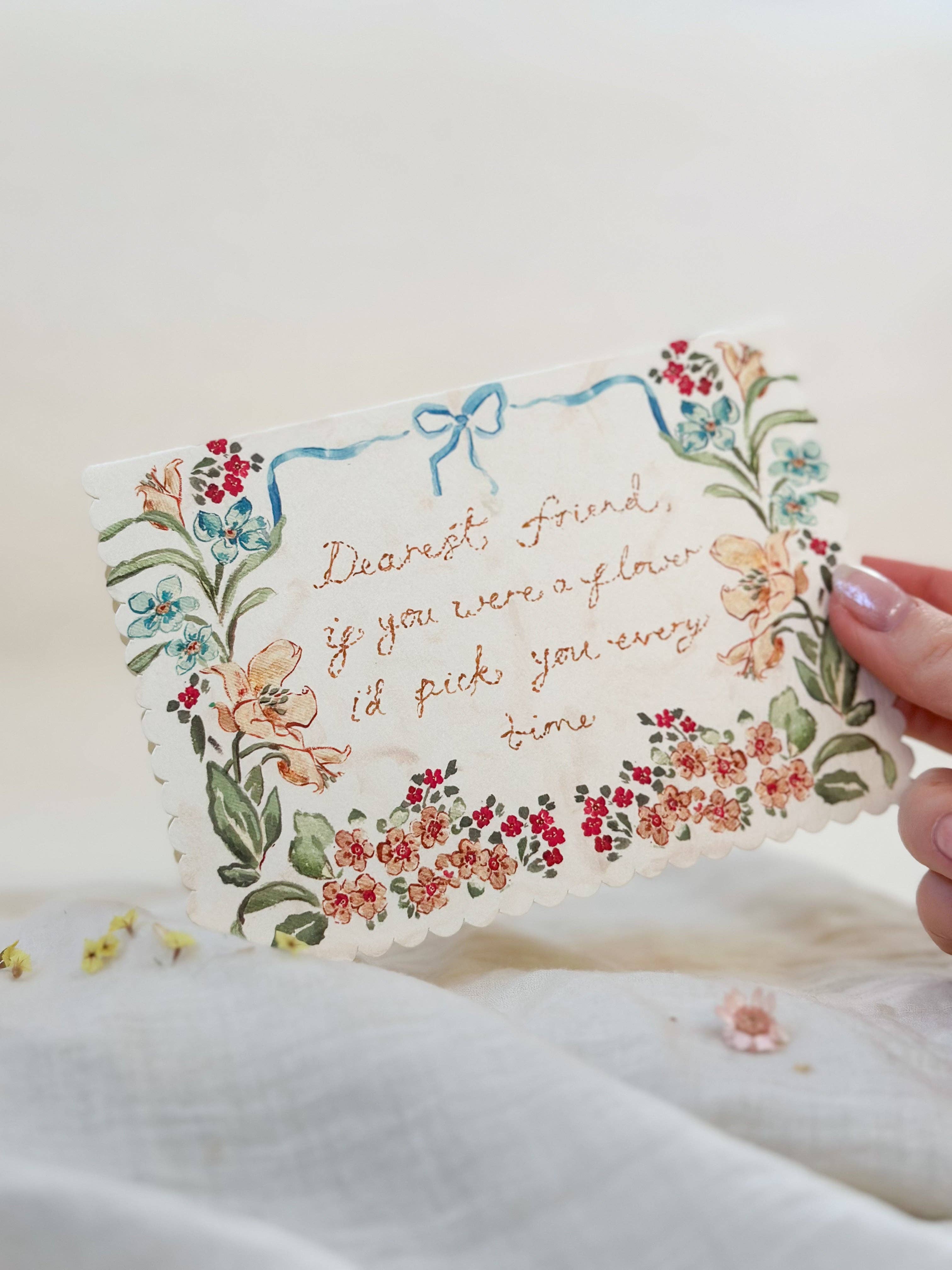 Sophie Amelia Creates – Engroshandel Venskabskort – Kære ven - kort med bølget kant1