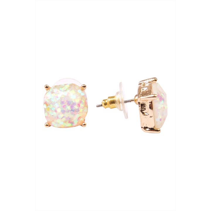 MYS Wholesale Inc - Wholesale Stud/Post Earrings - Shiny Cushion Glitter Earring7