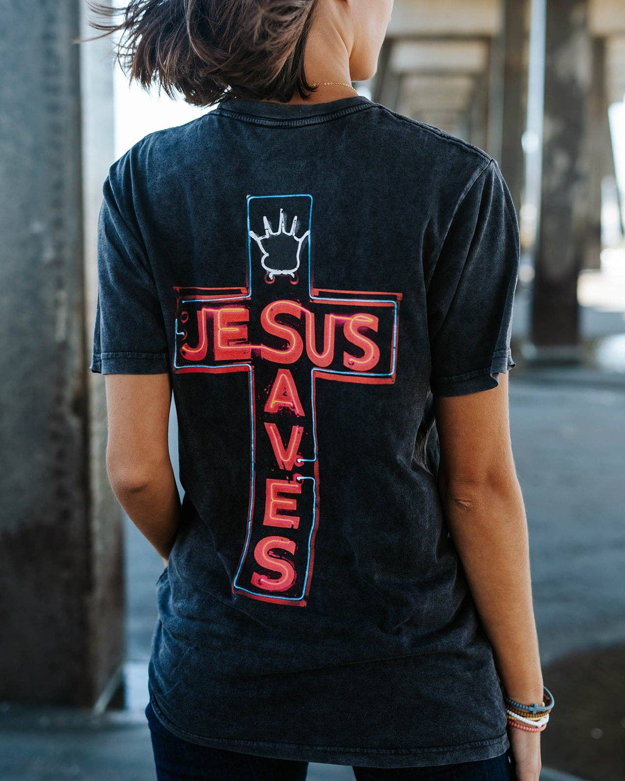 In God We Must - Wholesale Screen Printed T-Shirt - Unisex - 'Jesus Saves' Premium Tee4