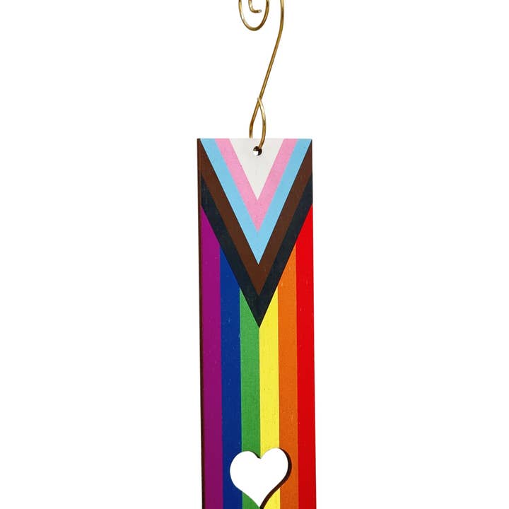 Birch Wood Inclusive Pride Ornament #9857 for wholesale by Green Tree Jewelry