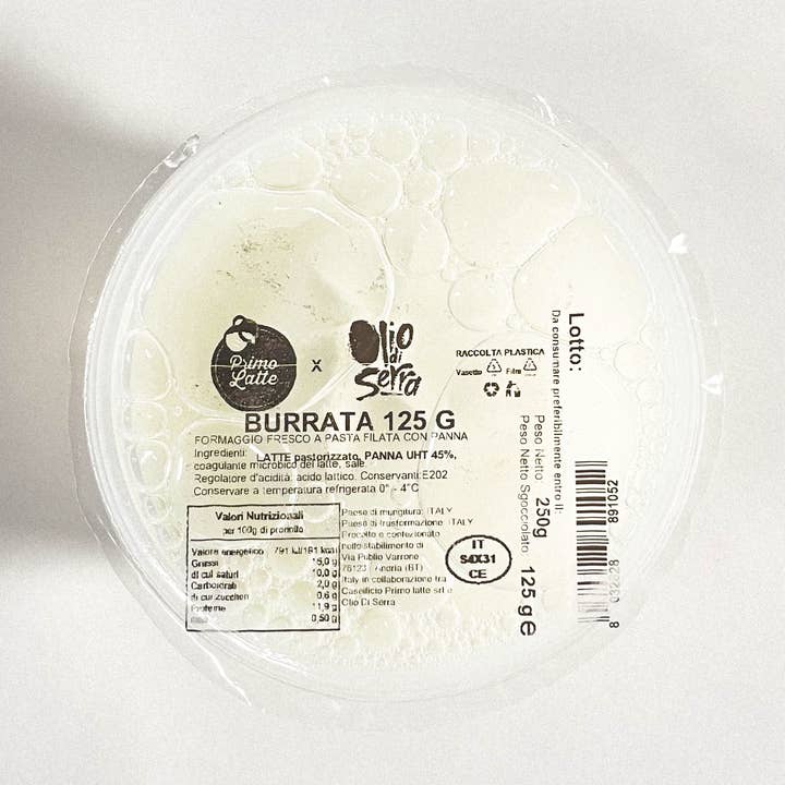 Burrata des Pouilles di Andria nature (125g) pour la vente par OLIO DI SERRA