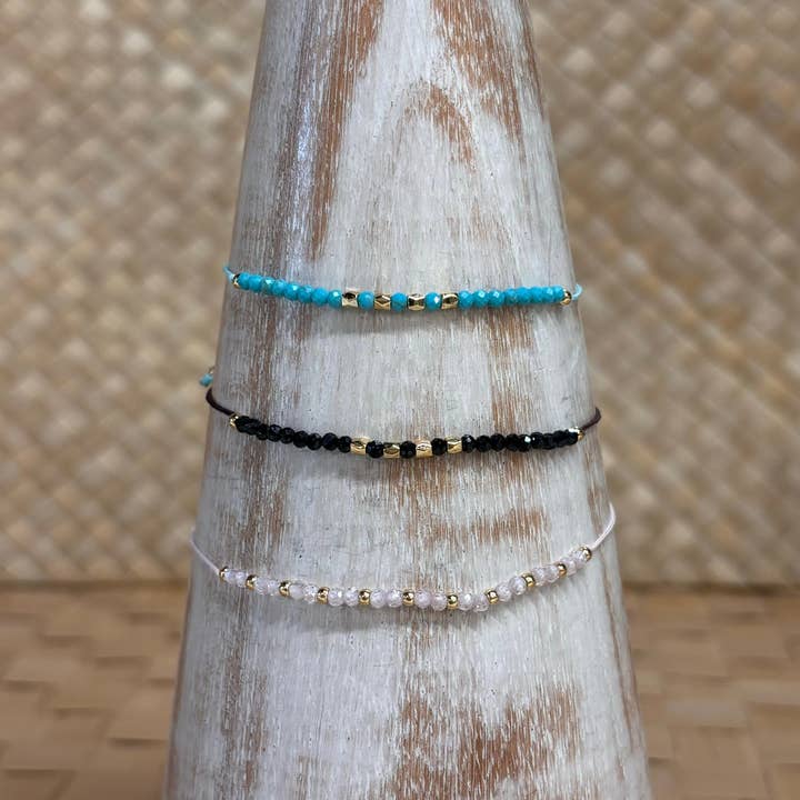 Gemstone Tie Bracelet for wholesale by Driftwood Dreams Hawai'i