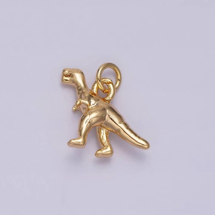 Aim Eternal - Wholesale Individual Charm/Pendant - 16K Gold Filled Mini T-Rex Dinosaurs Add-On Charm in Gold & Silver | AC-1125 AC-1126