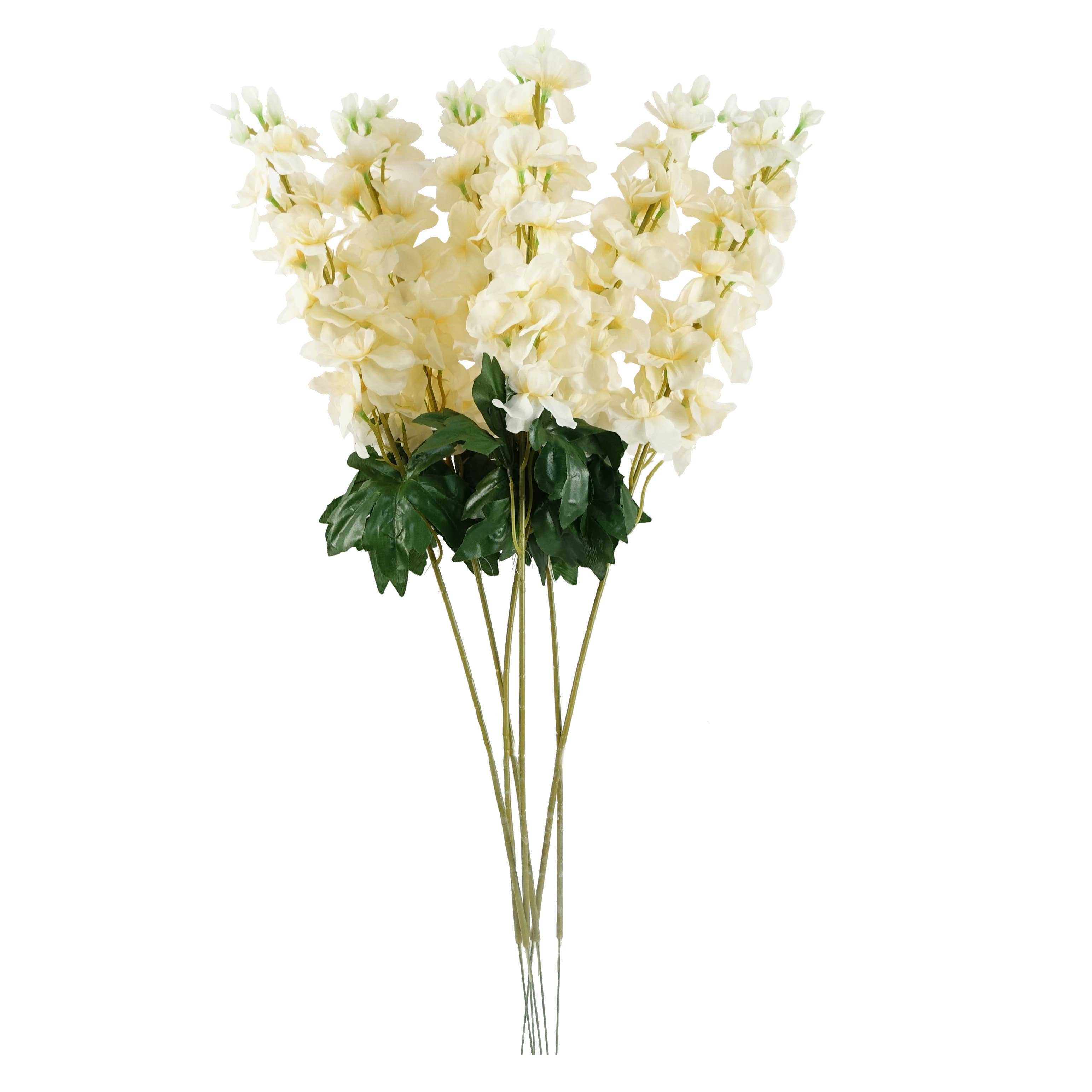 Leaf Design UK LTD - Wholesale Artificial Flowers - Pack 6x Artificial Flowers Delphinium Cream Stem 75cm0