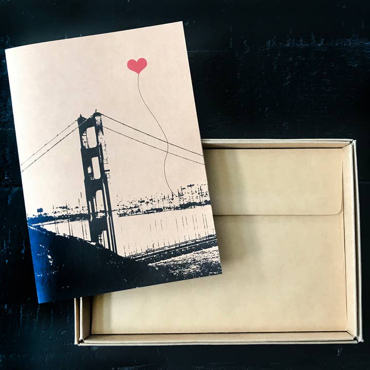 noteify - Wholesale Stationery/Notecard Set - San Francisco Lover’s Assorted Boxed Set of 8 Note Cards