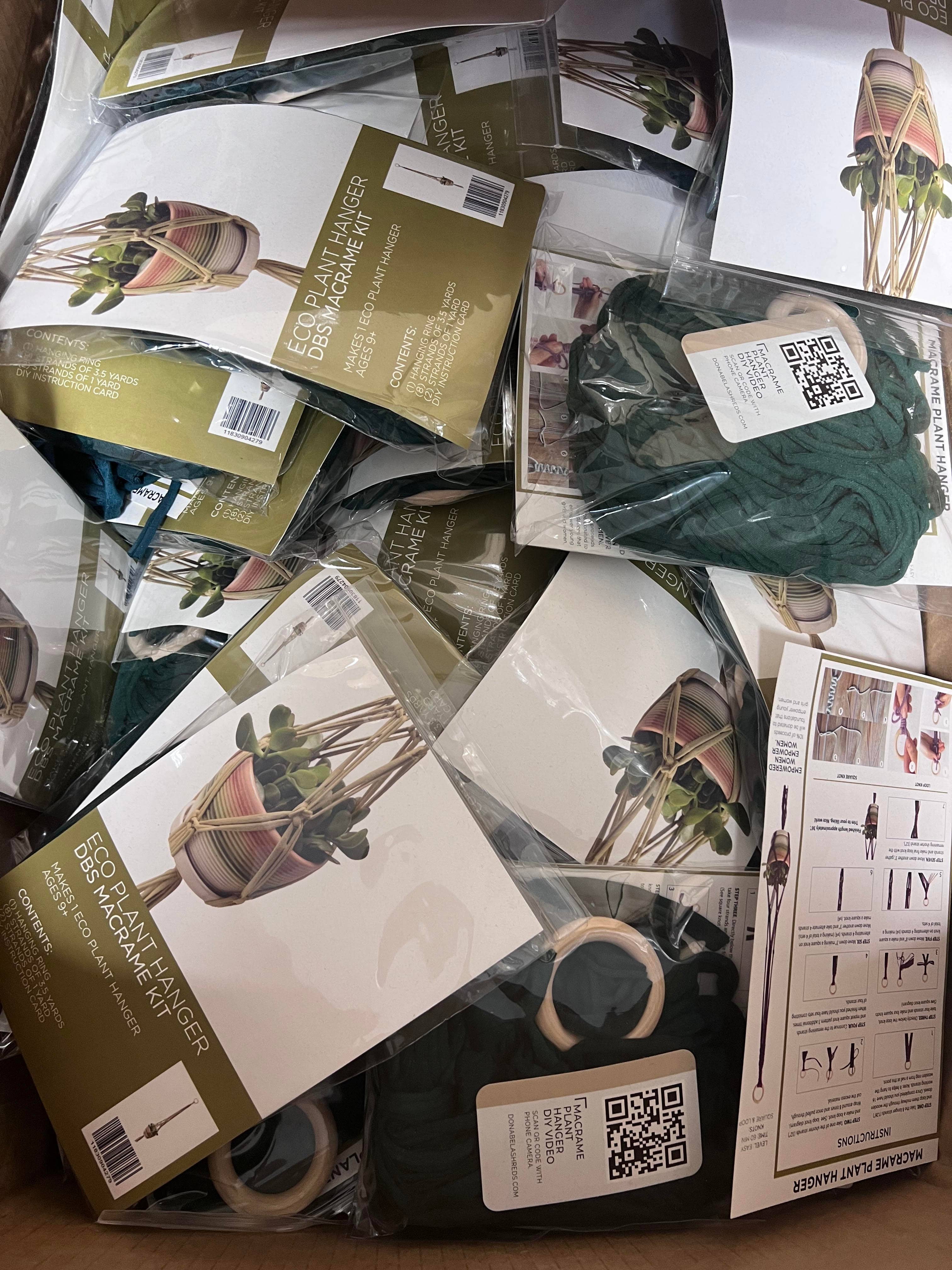 Shreds + rerope - Wholesale DIY Craft Kit - Eco DIY Macrame Plant Hanger Kit35