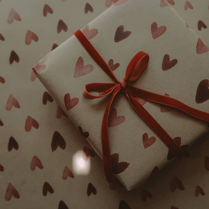 MyDesignPictures - Wholesale Wrapping Paper Roll - Set Of 3 Pieces RED HEARTS Kraft Wrapping Paper5