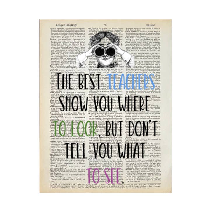 The best teachers | Dictionary Print | Vintage Book Art for wholesale by Bookish Birds