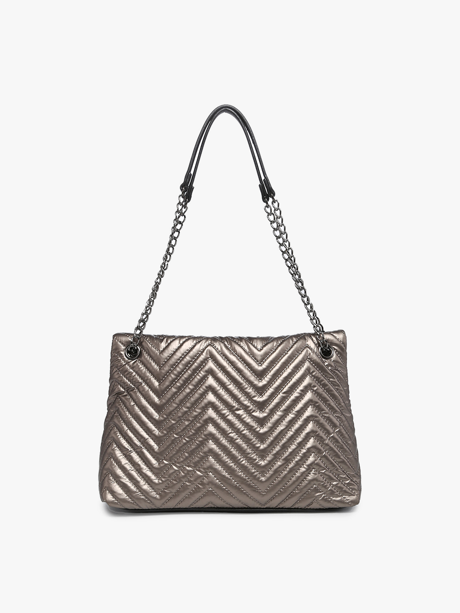 Jen & Co. - Wholesale Crossbody Bag - Women's - M2186CHV Stelle Nylon Puffer Crossbody w/ Chain Strap2