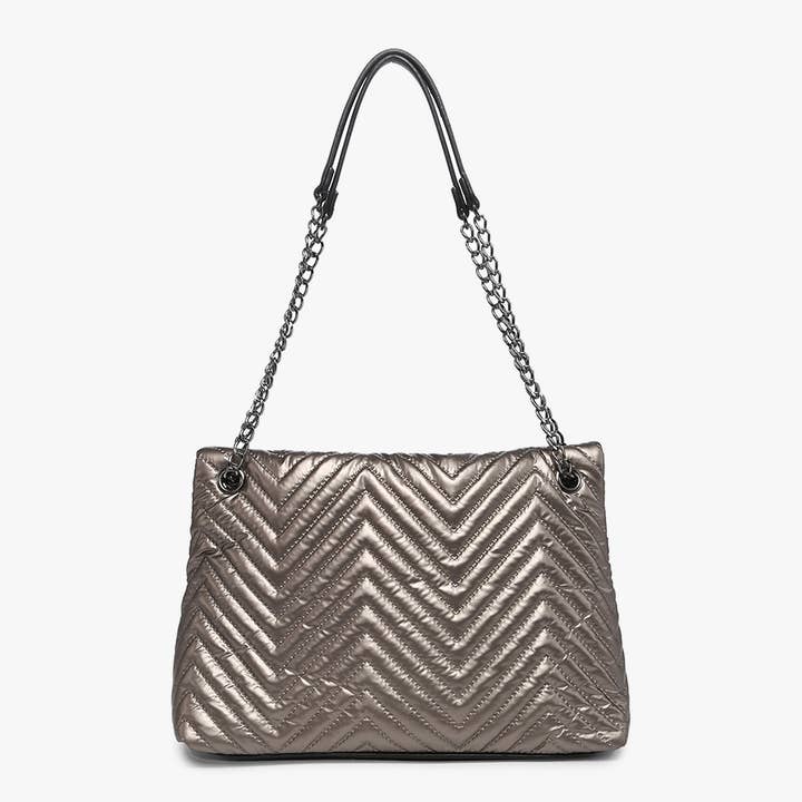 Jen & Co. - Wholesale Crossbody Bag - Women's - M2186CHV Stelle Nylon Puffer Crossbody w/ Chain Strap2