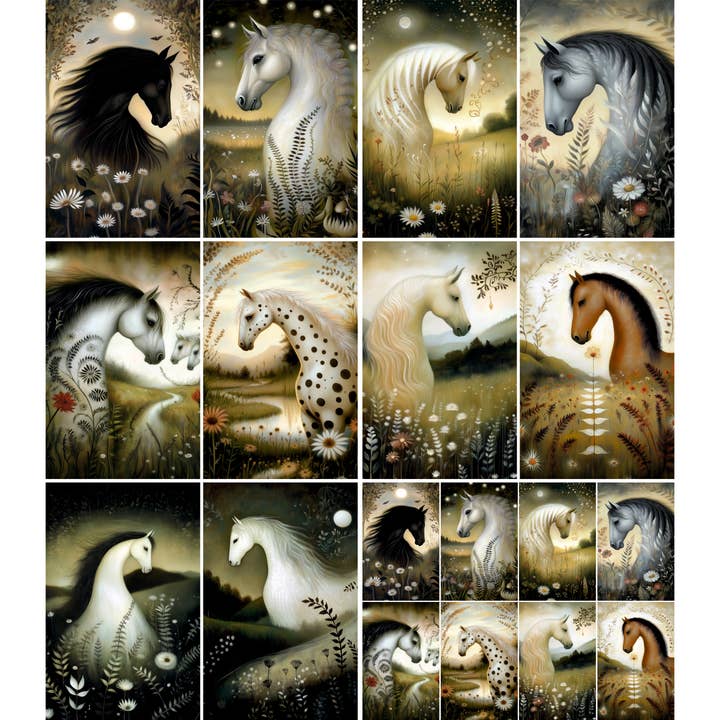Fantasy Horses Rice Papers, 8 x 10.5 inch (A4) for wholesale by Craft Kreatively