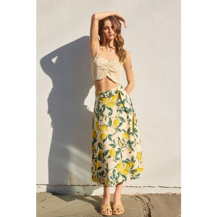 Vintage Lemonade Buckled A Line Midi Skirt for wholesale by Dress Forum