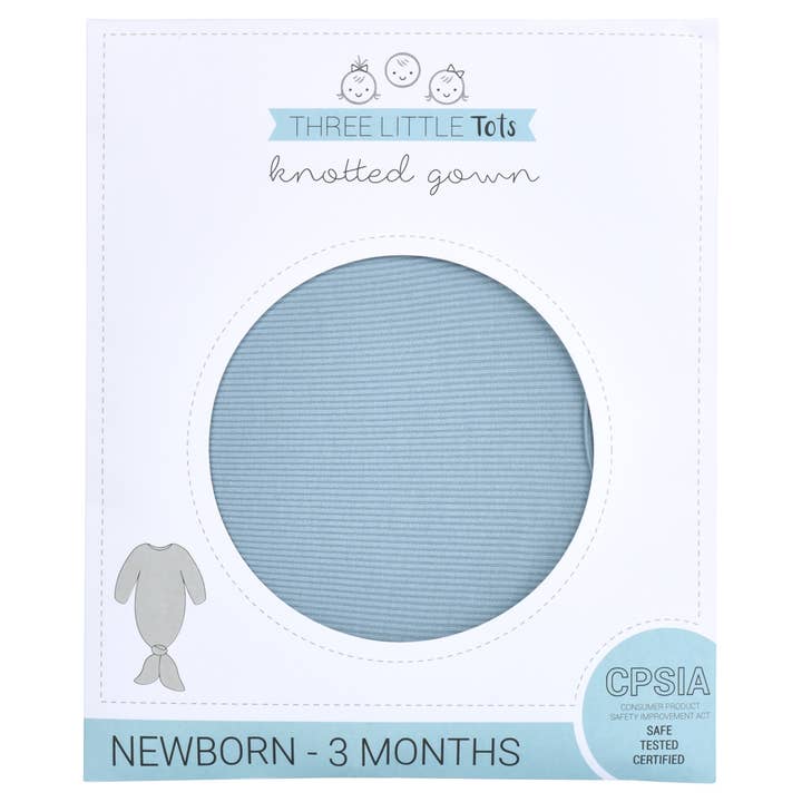 Three Little Tots - Wholesale Babygown - Baby - Blue Bird Knotted Gown2