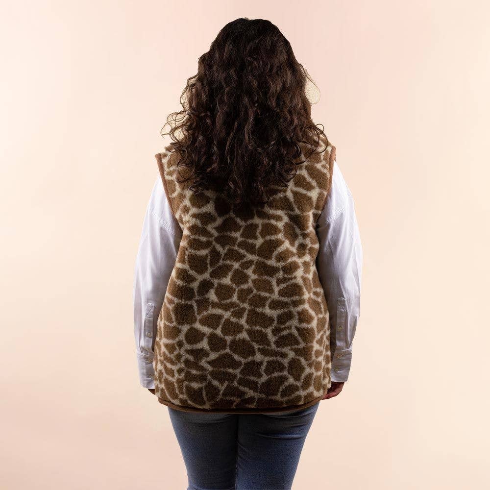 Moonrise – wholesale Väst - Dam – Giraffmönstrad damväst i ull3