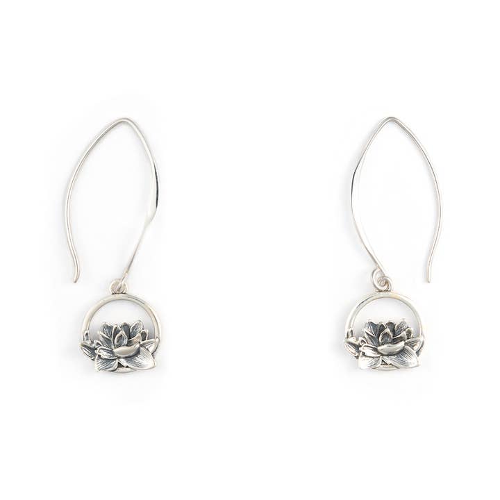 Open Lotus Earrings - Long for wholesale by Bronwen Jewelry