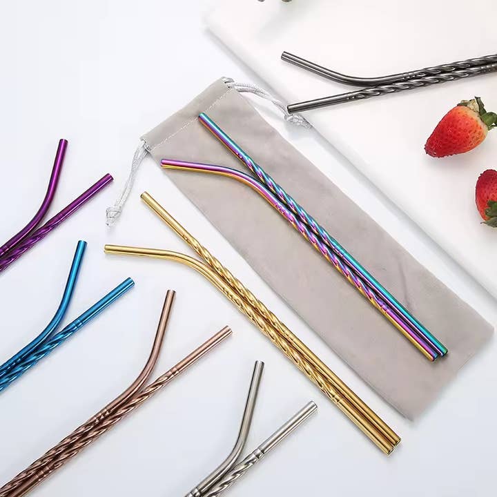 Spiral Straw - Bent - 215 x 6 mm - 6 available colors for wholesale by Sostraw & SmartThings