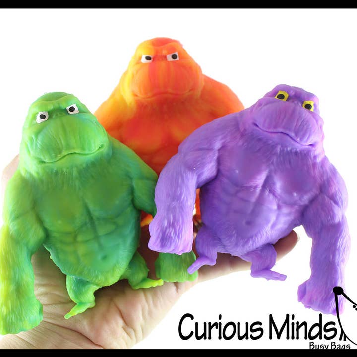 Curious Minds Toys - Wholesale Squishy Toy - Kids & Baby - 1 Sand Filled Stretchy Smash Gorilla Animals - Kong Ape Love0