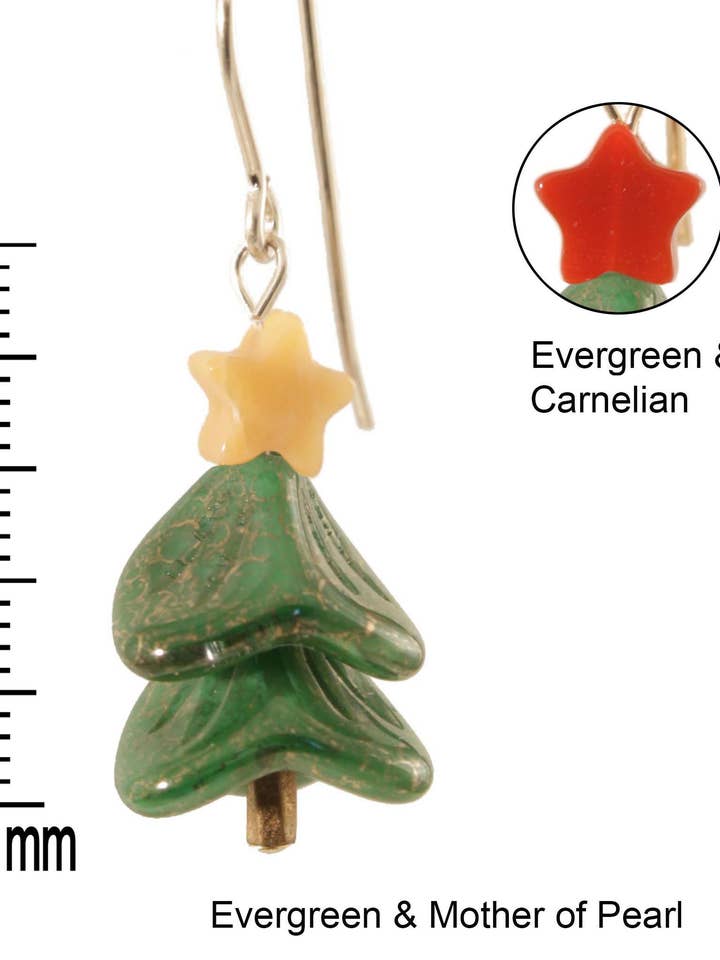 Pendientes árbol de Navidad perenne - Plata de ley para venta al por mayor de Ardent Designs