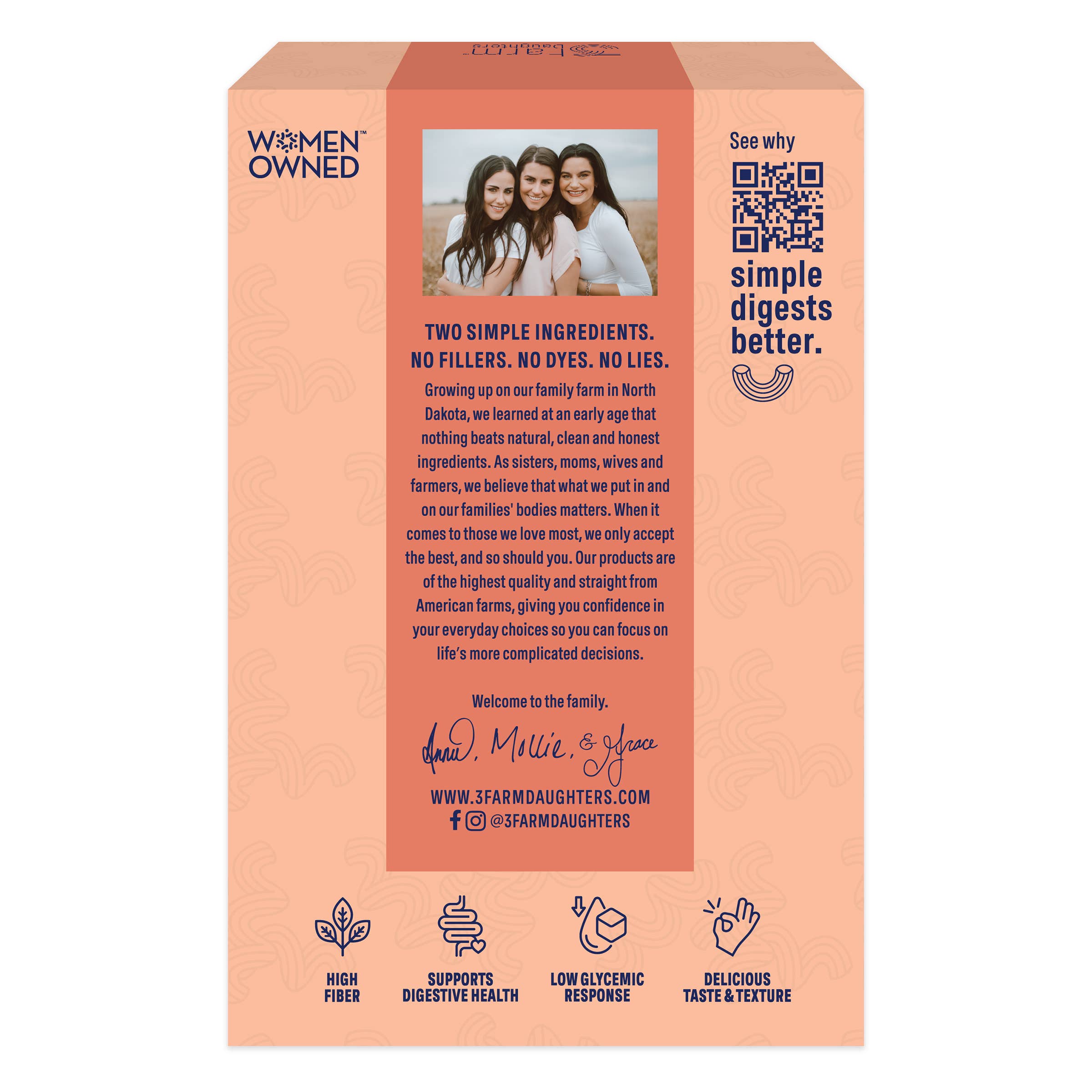 3 Farm Daughters - Wholesale Pasta - HIGH FIBER PENNE8