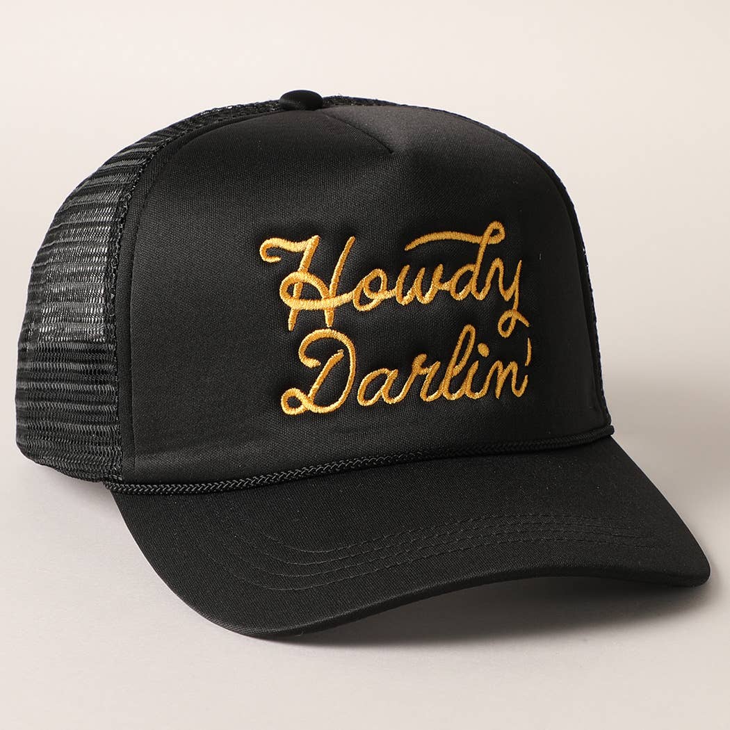 Fashion City - Wholesale Trucker Hat - Women's - Howdy Darlin' Embroidered Mesh Back Trucker Cap1